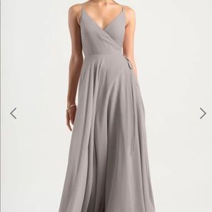 Jenny Yoo James Wrap Dress - Opal Grey